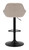 Velluto Bar Stool Cream Velvet with Black Frame