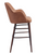 Aztec Bar Stool Faux Leather Cognac Vintage Elegance
