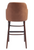 Aztec Bar Stool Faux Leather Cognac Vintage Elegance