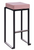 Kubo Smart Bar Stool Pink Velvet Seat Pad with Black Frame