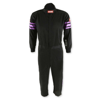 RACEQUIP BLACK SUIT SINGLE LAYER KIDS LARGE PURPLE TRIM RQP1950595