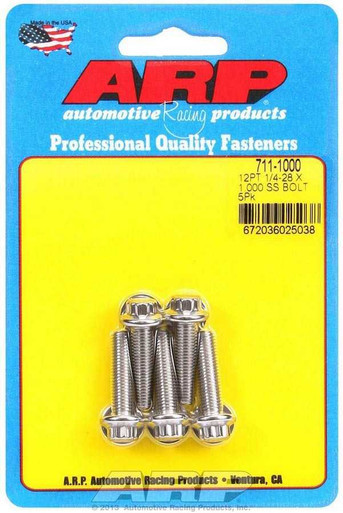 ARP S/S Bolt Kit - 12pt. (5) 1/4-28 x 1.000  ARP711-1000