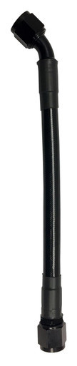 FRAGOLA PTFE LINED BLACK BRAIDED STAINLESS PRE MADE HOSE 30 INCH FRG6026-1-4-30BL