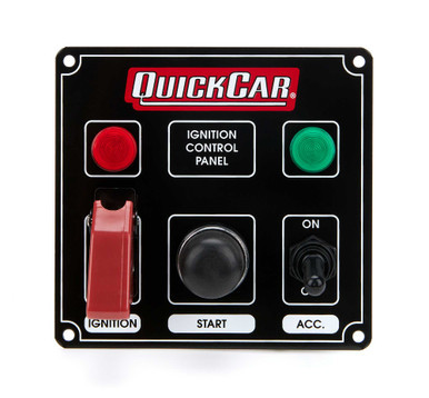 QUICKCAR RACING PRODUCTS IGNITION PANEL BLACK W/ 2 ACC. & LIGHTS