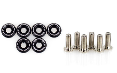COLOR FITTINGS 6PC LOWEST PROFILE BEAUTY / FENDER WASHER KIT (M6)  - BLACK COFLPW-M6-WSH-000-BL