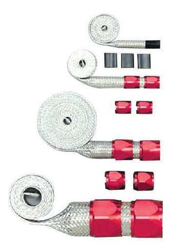RACING POWER CO-PACKAGED RED BRAIDED HOSE SLEEVIN G KIT RPCR6676