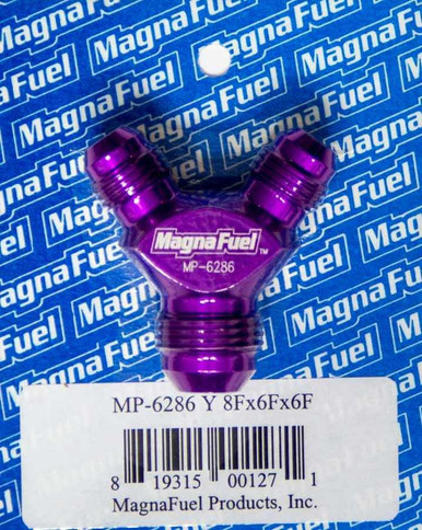 MAGNAFUEL/MAGNAFLOW FUEL SYSTEMS Y-Fitting - 2 #6 Male & 1 #8 MRFMP-6286