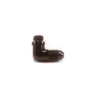 COLOR FITTINGS TIAL/WASTEGATE/BOV 'SHORTY' TO 4AN FLARE FITTING 90 DEGREE  - BLACK COFF2S-04-010-901-BL