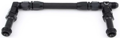 FRAGOLA #6 Fuel Line Kit 7/8-20 Dual Inlet 4150 Black FRG930002-BL