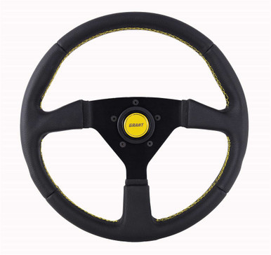 Steering Wheel 13.75in Wrapped w/Yellow GRT627