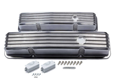 MR. GASKET SBC Cast Alm Valve Cover Set Finned Style Pol. MRG6855G