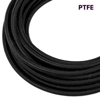 COLOR FITTINGS 12AN PTFE BLACK STAINLESS STEEL HOSE / LINE (E85 + RACE FUEL SAFE) - BY THE FOOT  - BLACK PTFE COFBPH-12-001-001-BL