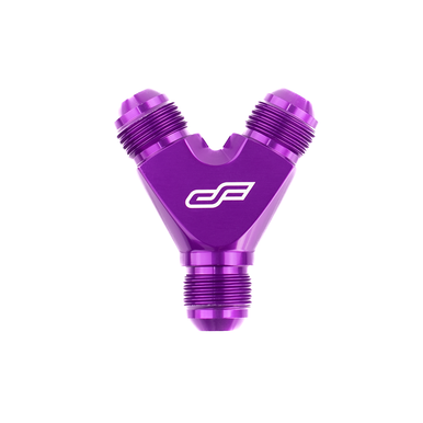 COLOR FITTINGS -08 AN FITTING Y BLOCK UNION  - PURPLE COFYBU-08-008-008-PU