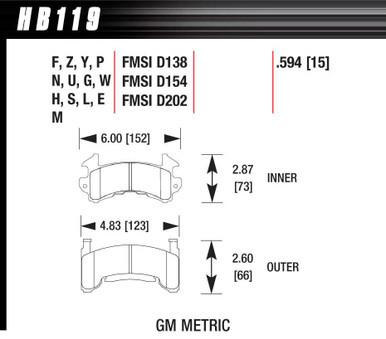 HAWK BRAKE Metric GM DTC-70 HAWHB119U594
