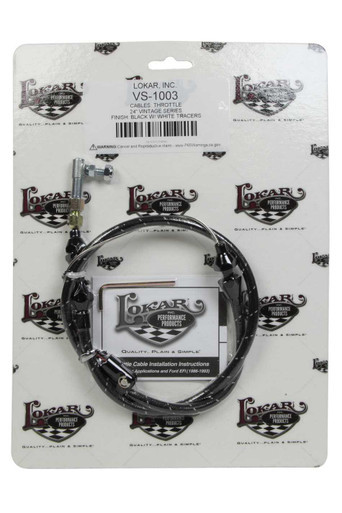 LOKAR VS Throttle Cable Black Black Wrap w/ White Trac LOKVS-1003