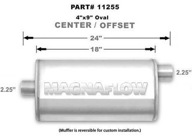 MAGNAFLOW PERF EXHAUST Stainless Muffler 2.25in. Offset In/Center MAG11255