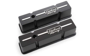 EDELBROCK Valve Cover Kit Race Series SBC Tall Black EDE41643