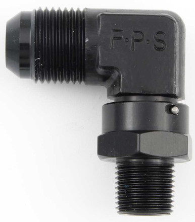 FRAGOLA #12 x 1/2 MPT 90 Deg Swivel Adapter Black FRG499113-BL