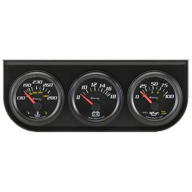EQUUS 2.0 DIA TRIPLE GAUGE SET W/BLACK PANEL EQU6200