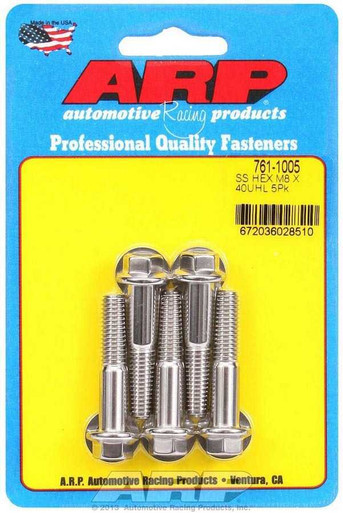 8mm x 1.25 x 40mm 6pt S/S Bolt Kit 5pk  ARP761-1005