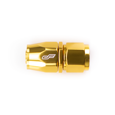 COLOR FITTINGS -08 AN STRAIGHT FEMALE ALUMINUM HOSE END (PTFE)  - GOLD COFFPE-08-000-000-GD