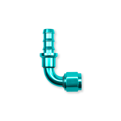 COLOR FITTINGS -12 AN 90 DEGREE FEMALE PUSH-LOC FITTING  - TEAL COFPLF-16-090-000-TL-1