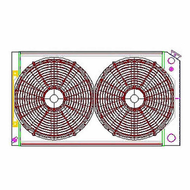 GRIFFIN Radiator Combo Unit GM A & G Body LS Swap GRICU70008LS