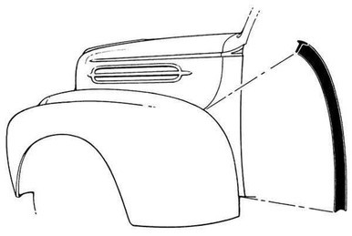 BOB DRAKE 1942-47 PICKUP COWL TO FENDER SEALS DRA21C-16068