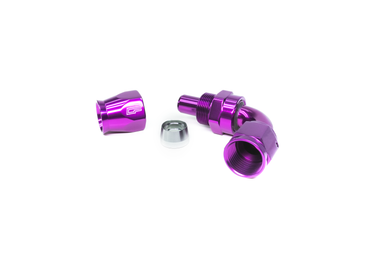 COLOR FITTINGS -10 AN 90 DEGREE FEMALE ALUMINUM HOSE END (PTFE)  - PURPLE COFFPE-10-090-000-PU