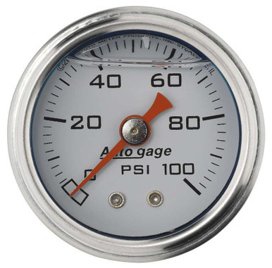 AUTOMETER 1-1/2in Pressure Gauge 0-100psi- White AMT2177