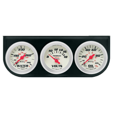 2.0 Dia Triple Gauge Set w/Black Panel EQUE8200