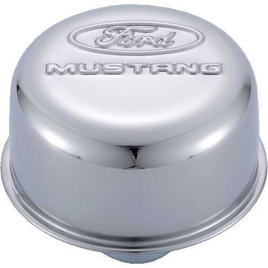 Chrome Steel Breather W/Ford Mustang Logo FRD302-220