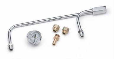 MR. GASKET Chrome Fuel Line w/Press Gauge (Demon Carbs) MRG1576