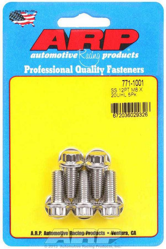 ARP S/S Bolt Kit - 12pt. (5) 8mm x 1.25 x 20  ARP771-1001