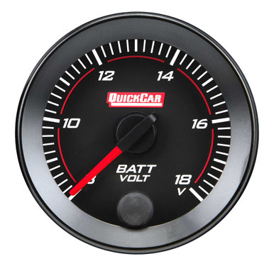 QUICKCAR RACING PRODUCTS REDLINE  GAUGE 2-1/16IN VOLTMETER  8-18V QRP65-007