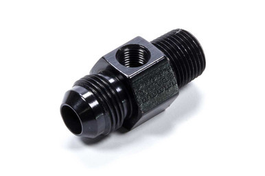 FRAGOLA #8 X 3/8MPT Inline Gauge Adapter Fitting Black FRG495004-BL