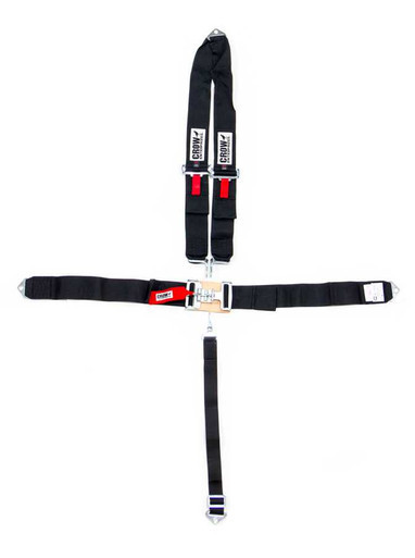 CROW SAFETY GEAR 5-Pt Harness Big Latch Blk Bolt In V Type CRW11084A