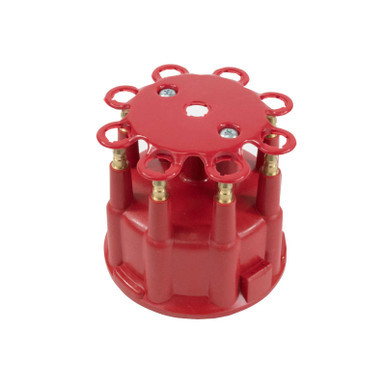 Top Street Performance Top Street Performance Pro Billet &amp; Ready to Run Distributor Cap and Rotor Kit; 8 Cyl Male; Red TSPJM6971R