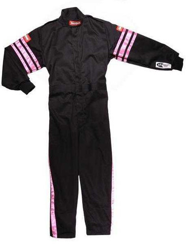 RACEQUIP BLACK SUIT SINGLE LAYER KIDS MEDIUM PINK TRIM RQP1950893
