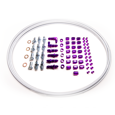 COLOR FITTINGS BRAKE LINE TUCK KIT W/ BANJO BOLTS AND LINE FOR HONDA CIVIC / ACURA INTEGRA  - ORANGE COFBTC-00-000-001-OR