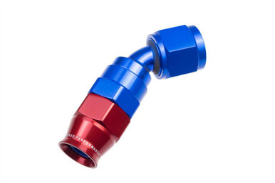 6AN 45 Degree PTFE Reusable Hose End Blue RHP1245-06-1