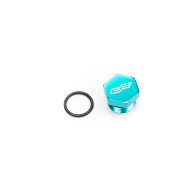 COLOR FITTINGS -8 AN ORB PLUG W/ O-RING  - TEAL COFFPO-08-000-000-TL