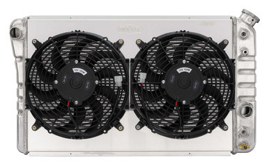 84-90 Corvette Radiator w/ Dual 12in Fan Kit CCRCHV719AK