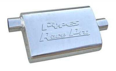 PYPES PERFORMANCE EXHAUST Race Pro Muffler 3in Offset/Center Stainless PYPMVR19S