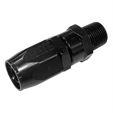 FRAGOLA #8  STRAIGHT HOSE END X 3/8 MPT  BLACK FRG190108-BL
