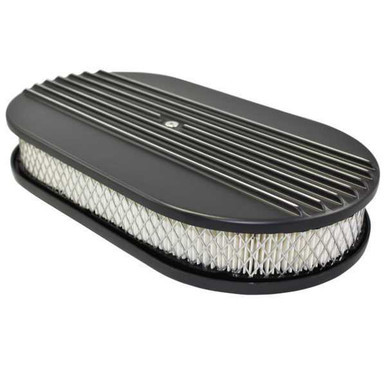 Air Cleaner Kit  15in X 2in Oval Half Finned Top SPC6491BK