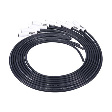 Top Street Performance Top Street Performance LS/LT Universal Ignition Wires; 8.5mm Black; Straight White Ceramic Plug Boots TSP81025CE