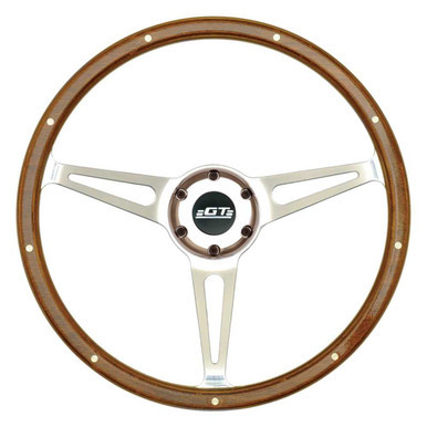 GT3 Cobra Style Wood Ste ering Wheel 14in Polish GTP32-4247