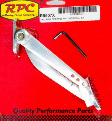 RACING POWER CO-PACKAGED POLISHED ALUM FIREWALL MOUNT GAS PEDAL RPCR9507X
