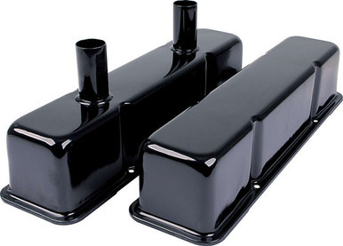 ALLSTAR PERFORMANCE Valve Covers SBC Steel Black w/Tubes ALL26147